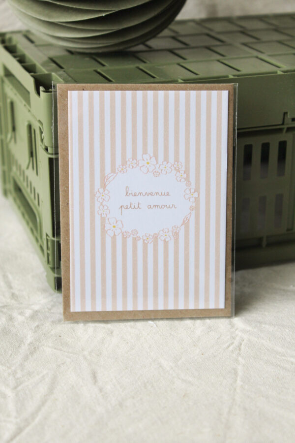 Mini-carte simple - Bienvenue petit amour